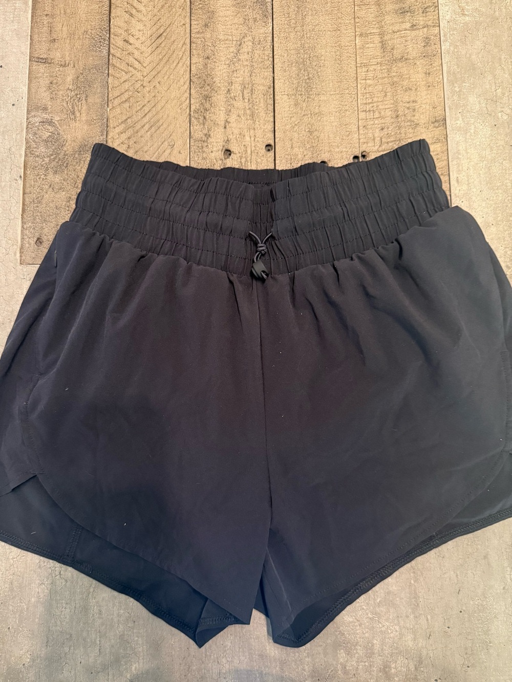 all in motion Black Elastic-Waist Athletic Shorts